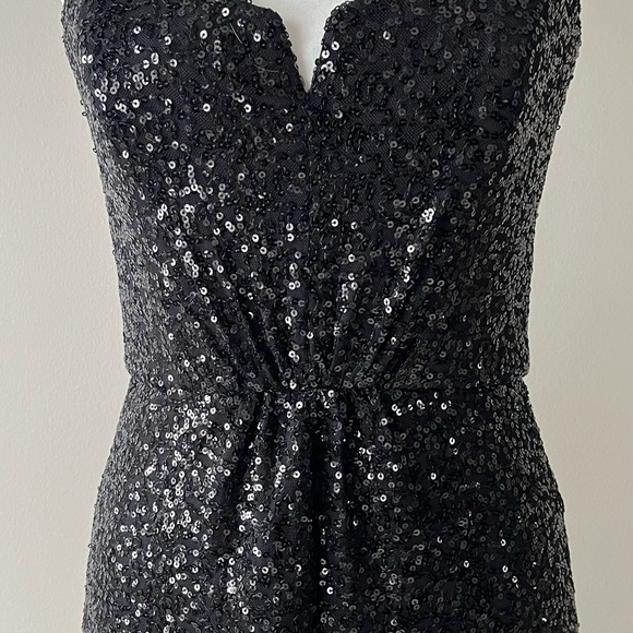 Amsale Black Sequin Strapless Gown – Like New Size 4 - Picture 3 of 5